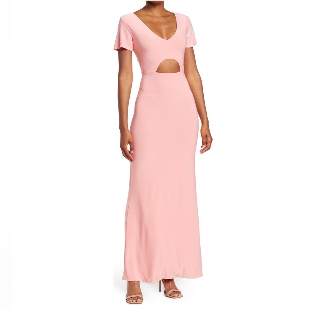 Love by Design Pink Cutout Maxi Dress | Evening Chic Minimalist | Size Large
